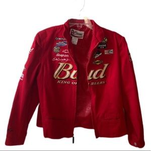 vintage budweiser red racing jacket
